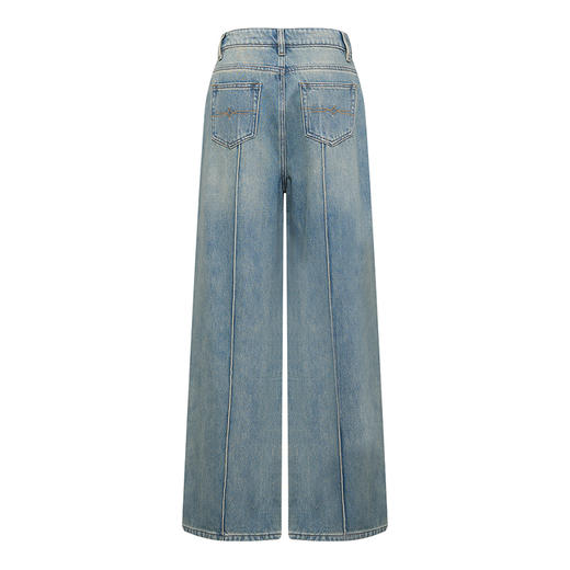 【2件9折】【Petit Bari】复古水洗中缝线直筒牛仔长裤（水洗产品） 商品图3