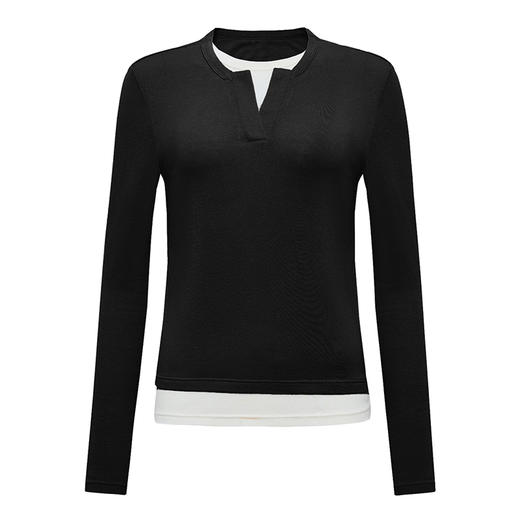 【2件9折】【Petit Bari】(多色)舒适云感假两件撞色上衣 商品图1