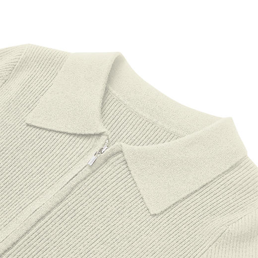 【2件9折】【Petit Bari】(多色)造型感polo翻领修身针织开衫 商品图7