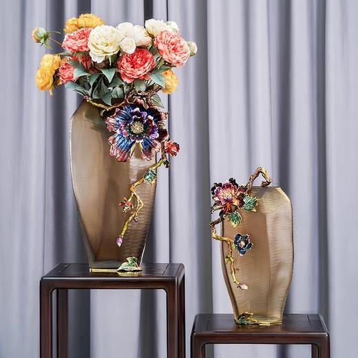 珐琅彩工艺国色天香花瓶豪宅别墅客厅玄关摆件家居饰品罗比罗丹国色天色花瓶【不支持补差，非质量问题不退不换】S 商品图4