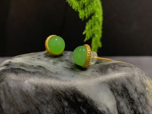 【御珠宫坊】金镶碧玉耳钉 商品图2