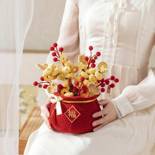 财源滚滚摆件手工diy编织钩针毛线团自制摆件材料包 商品图1