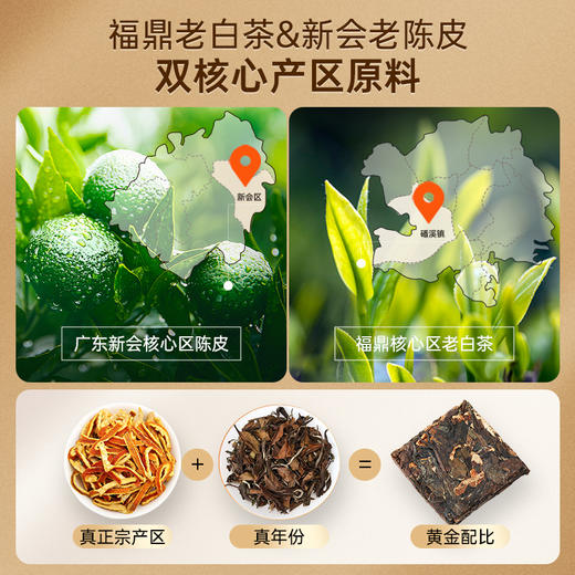 【赠焖茶壶】华祥苑-新会陈皮福鼎白茶小方片105g*2盒（白茶2017年，陈皮2013年） 商品图1