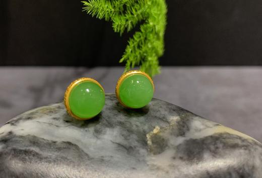 【御珠宫坊】金镶碧玉耳钉 商品图3