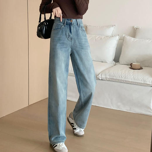 轩齐法式浪漫直筒牛仔裤 商品图2