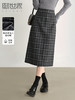 【年终特卖】熙世界复古格子毛呢半身裙秋冬2025年新款后开叉加厚包臀直筒裙 商品缩略图0