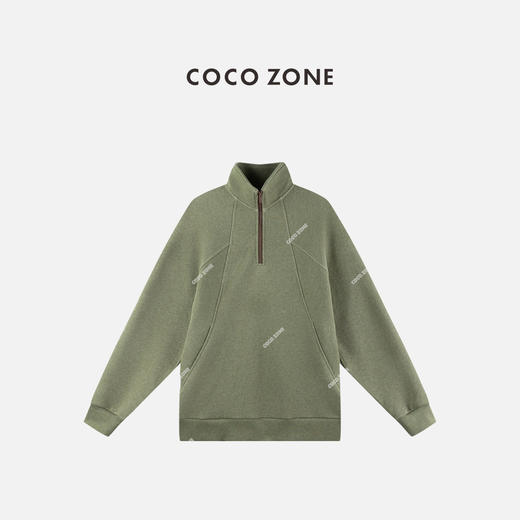COCO ZONE 复古设计感立领卫衣半拉链设计感上衣CC2C1926 商品图0