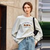OLrain欧芮儿花灰色休闲卫衣女春季2025新款复古宽松圆领套头上衣 商品缩略图0