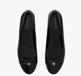 TORY BURCH 芭蕾平底鞋女  154511-004-F 黑色.【鞋底有膜，试穿小心】