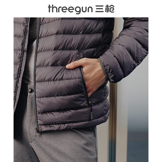 Threegun三枪 【鹅绒】立领开襟长袖男士上衣羽绒服-81727A911 商品图4