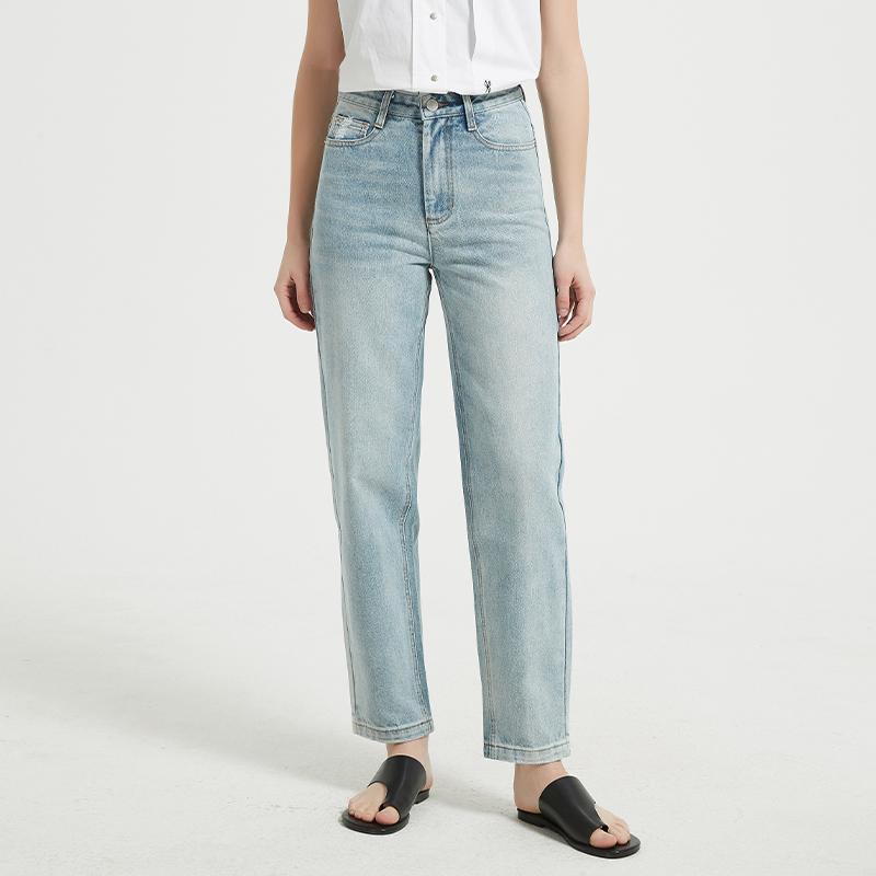 【2件9折】【Petit Bari】复古锥型牛仔裤(水洗产品）