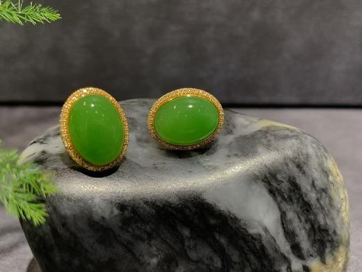 【御珠宫坊】金镶碧玉耳钉 商品图3