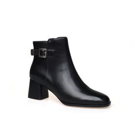 豪麟名鞋奥莱迪嘉女鞋短靴胎牛皮革DJELA42WN028黑色  原价2660元