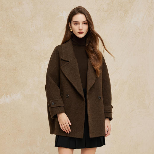 PH969斯尔丽24新款绵羊毛双面呢高支廓形简约显瘦休闲大衣 商品图6