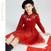 笛莎千与连衣裙2024冬季新款女童新中式国风汉服针织连衣裙 商品缩略图1