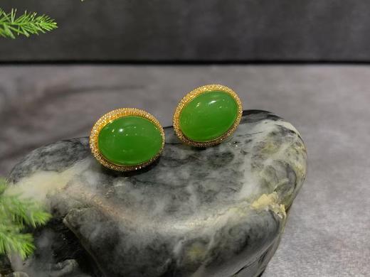 【御珠宫坊】金镶碧玉耳钉 商品图1