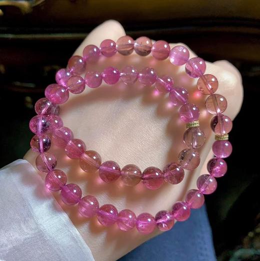 7mm-8mm多圈全色粉碧玺手串 商品图1
