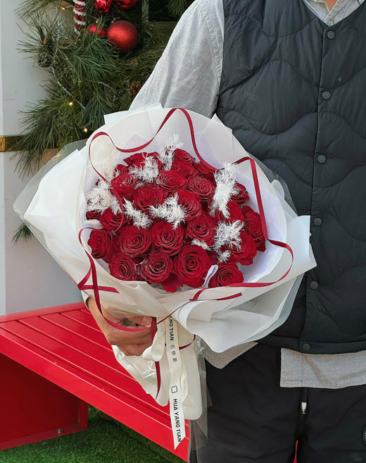 圣诞限定 ｜落雪玫瑰 · 花束 商品图3