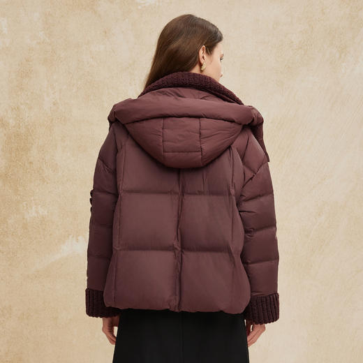 PR005斯尔丽2024冬季百搭脱卸帽泡芙高充羽绒服短款时尚廓形鸭绒羽绒服 商品图1