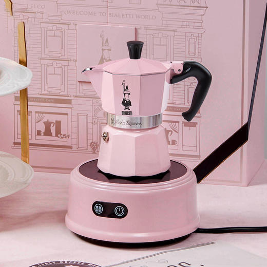 比乐蒂/Bialetti 粉色摩卡壶 手冲咖啡壶双阀意大利进口浓缩咖啡机伴手礼新婚礼物 粉色双阀礼盒 100ml 商品图5