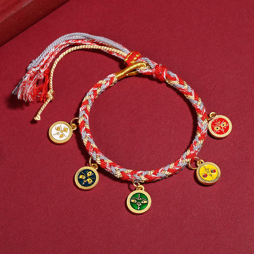 【五路财神！手搓棉绳】藏式五路财神手链扎基拉姆藏式唐卡手编绳情侣龙年本命年手链。ry 商品图8