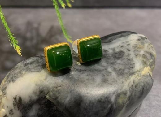 【御珠宫坊】金镶碧玉耳钉 商品图2