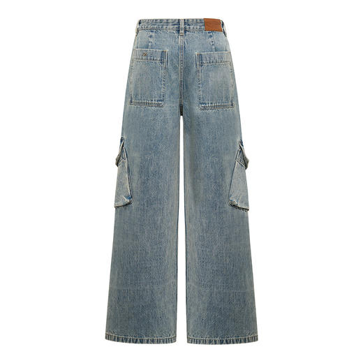 【2件9折】【Petit Bari】复古水洗工装风阔腿牛仔裤（水洗产品） 商品图3