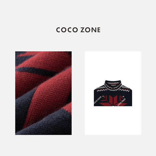 COCO ZONE 100绵羊毛立领短袖针织衫套头上衣CC2D2465 商品图1