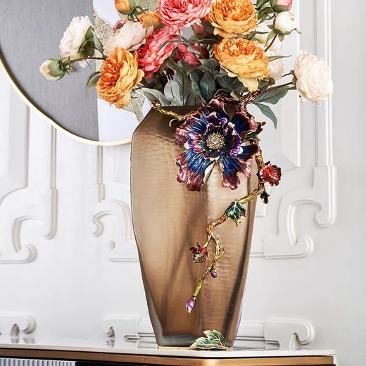 珐琅彩工艺国色天香花瓶豪宅别墅客厅玄关摆件家居饰品罗比罗丹国色天色花瓶【不支持补差，非质量问题不退不换】S 商品图0