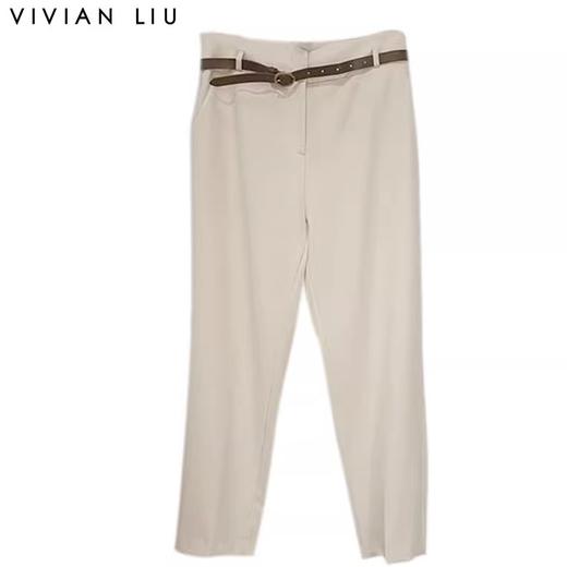 VIVIAN LIU薇薇安刘TR2325009春女装新款斜插兜高腰直筒休闲长裤 商品图0