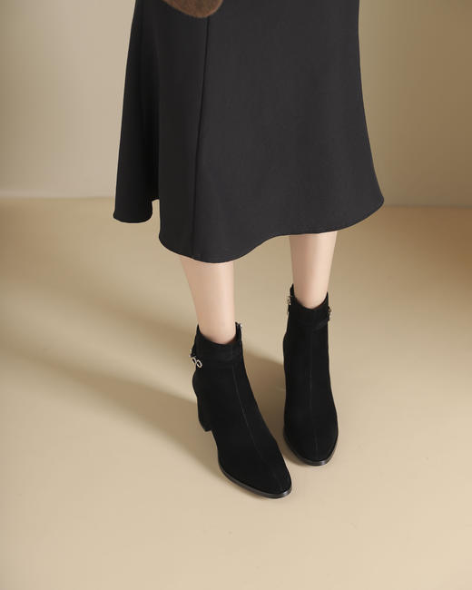 westory2024年秋冬新款优雅风中高跟百搭短靴切尔西S24DS84721 商品图4