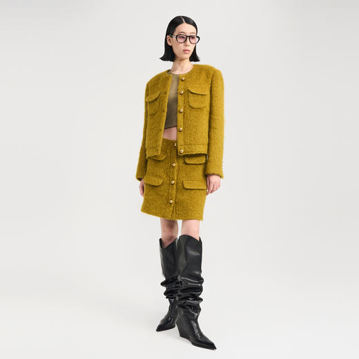 lost in echo2024冬季新款小香风圆领夹克外套毛呢半身裙短裙套装 商品图3