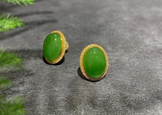 【御珠宫坊】金镶碧玉耳钉 商品图5