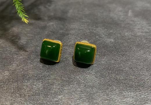 【御珠宫坊】金镶碧玉耳钉 商品图4