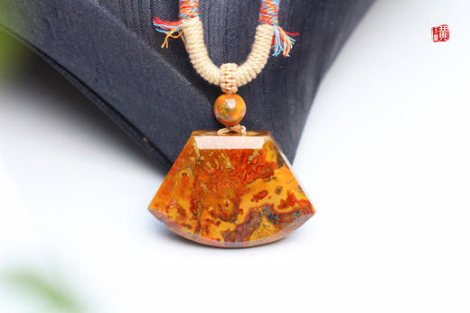[ 雪花秘扇 ] 战国红玛瑙平安无事牌吊坠 商品图5