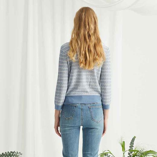 VIVIAN LIU薇薇安刘TR2416305梅春女装新款V领花纱长袖开衫毛衣 商品图1