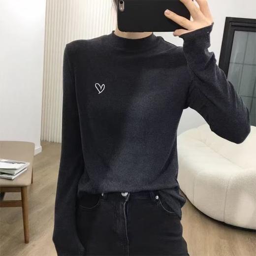 LS竹纤维女士中领薄绒打底衫2911 商品图0