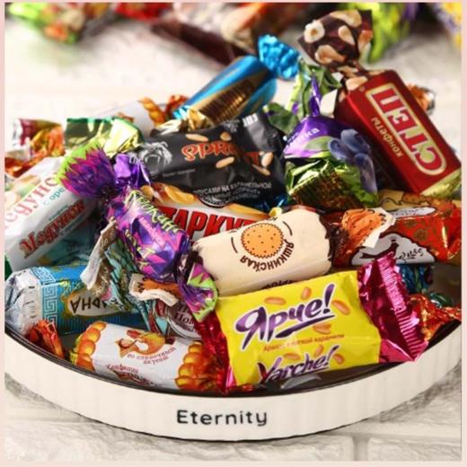 1500g/3大袋俄罗斯风味混合糖巧克力多种口味夹心软牛扎糖果 商品图6