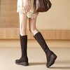 【预售7天】厚底内增高长靴女秋冬季新款圆头高筒靴高跟骑士靴牛翻皮靴子RLJR&317 商品缩略图1
