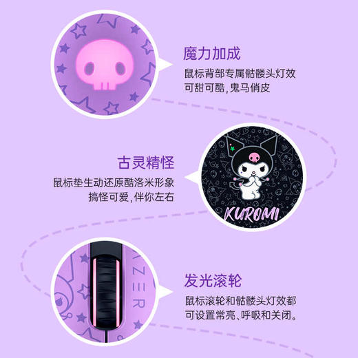Razer雷蛇|三丽鸥酷洛米联名款套装炼狱蝰蛇鼠标键盘耳机音箱【雷蛇官方直营，键鼠耳机3年有限质保，音箱鼠标垫2年】 商品图1