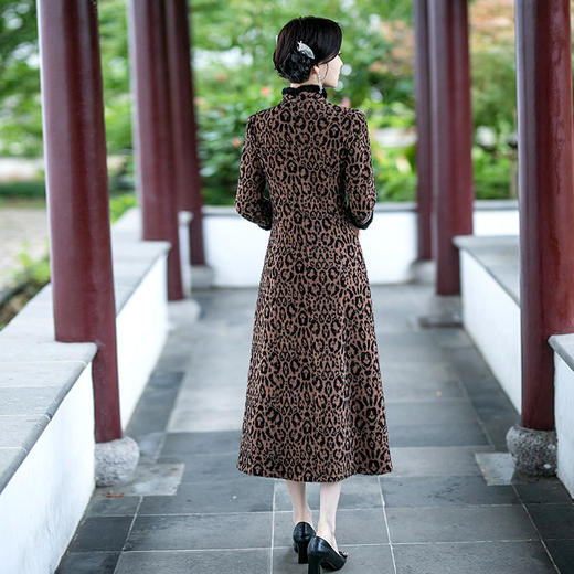 SYG-104秋冬装加厚国风显瘦妈妈装新中式改良旗袍女复古长袖连衣裙 商品图2