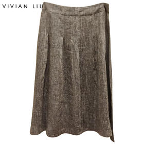 VIVIAN LIU R2444002初秋女装新款时尚侧拉链显瘦中长款半裙