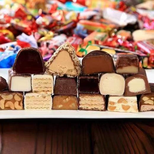 1500g/3大袋俄罗斯风味混合糖巧克力多种口味夹心软牛扎糖果 商品图5