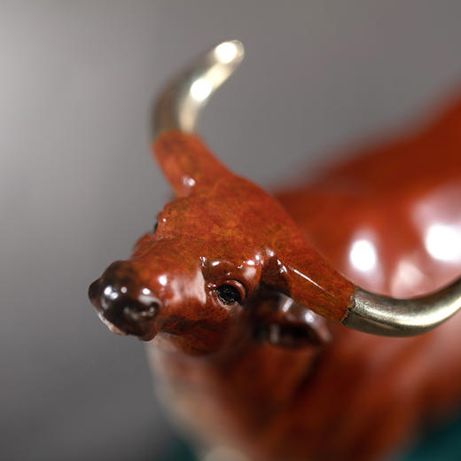 朱炳仁铜 10#牛气高升 摆件家居饰品 客厅办公桌牛摆件铜工艺品礼品 福气选福牛 商品图2