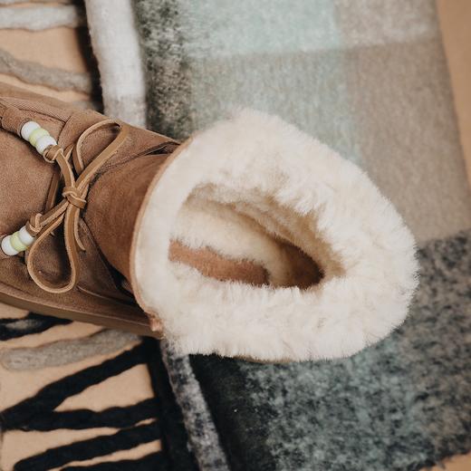 BIUCILI「自在冬季」原创羊毛厚底增高雪地靴加绒保暖女中筒靴子 商品图3