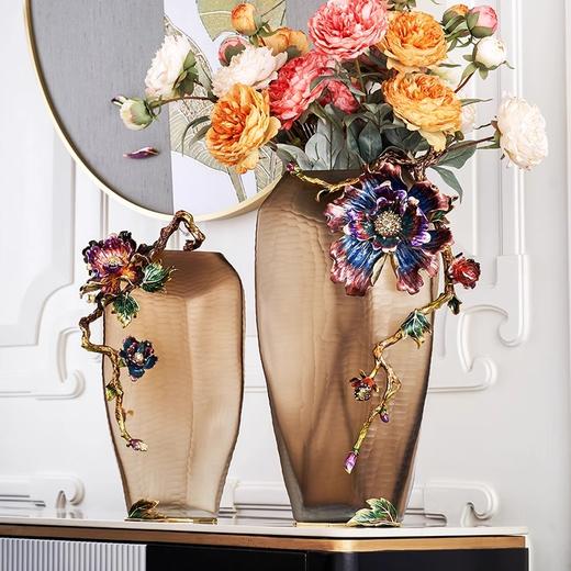 珐琅彩工艺国色天香花瓶豪宅别墅客厅玄关摆件家居饰品罗比罗丹国色天色花瓶【不支持补差，非质量问题不退不换】S 商品图2