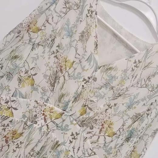 VIVIAN LIU TR2424107春女装新款V领不规则底摆长袖收腰连衣裙 商品图3