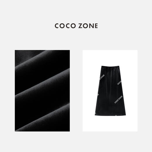 COCO ZONE 秋冬新款高级感气质丝绒包臀半身裙CC2D3261 商品图2
