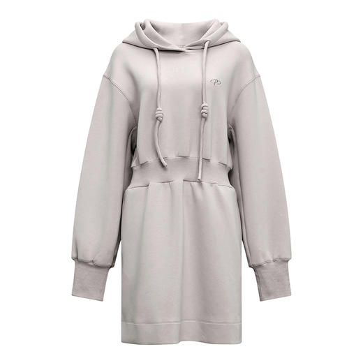 【2件9折】【Petit Bari】(多色)简约休闲收腰连帽卫衣连衣裙 商品图2