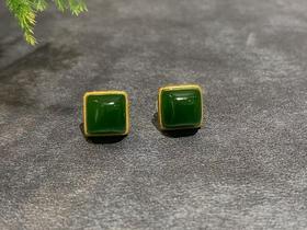 【御珠宫坊】金镶碧玉耳钉